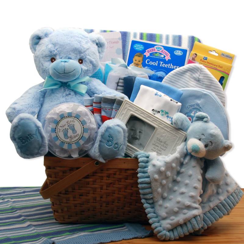 My First Teddy Bear New Baby Boy Gift Basket – Blue | Storks.com of ...