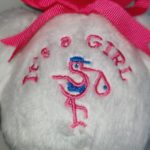 It's a GIRL Plush Stork Embroidery